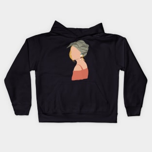 Abstract Woman With Green Scarf Kids Hoodie